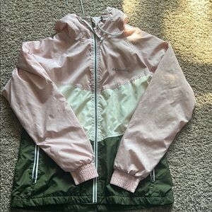 Columbia Two-Tone Hooded Jacket in Pink and Olive